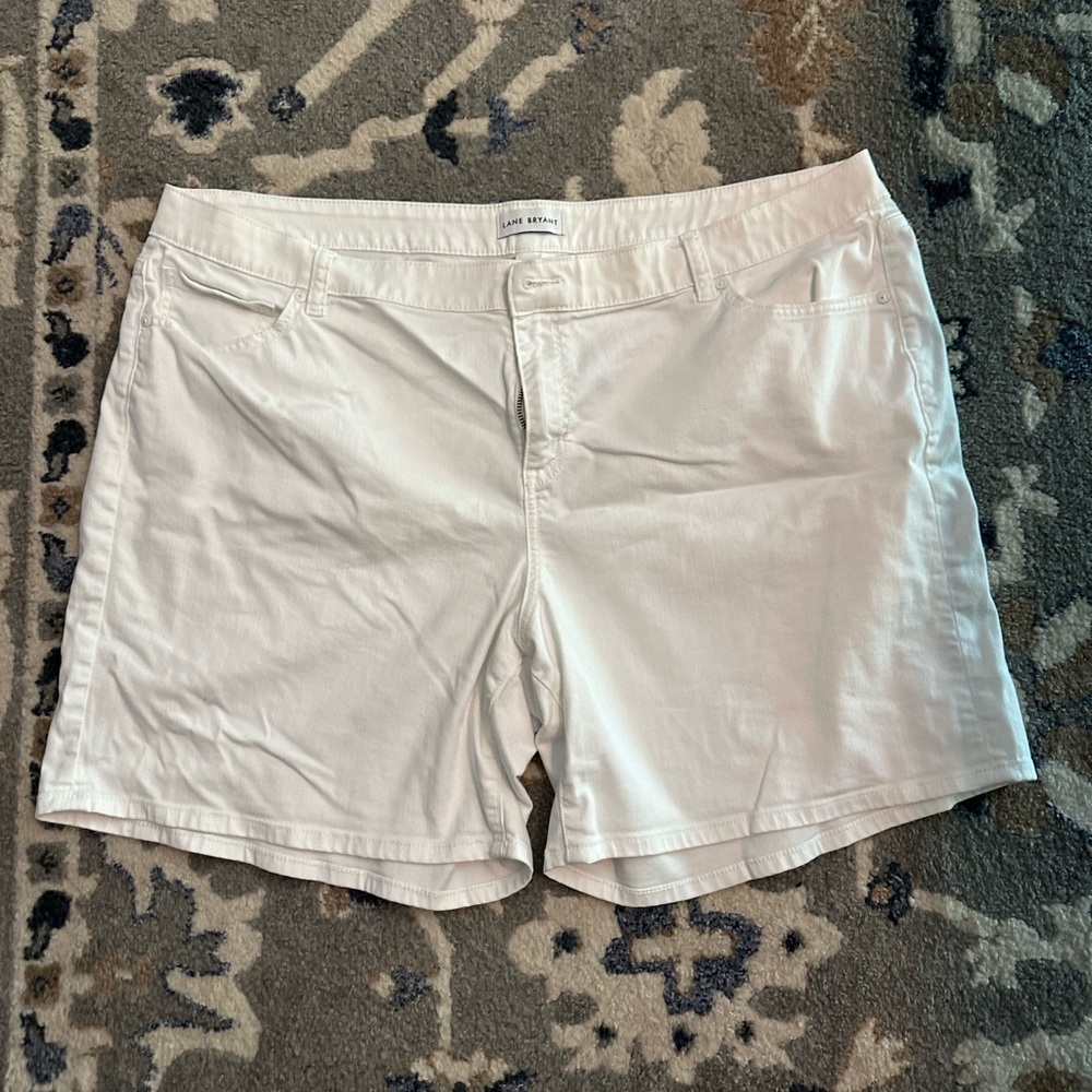 Lane Bryant white jean shorts